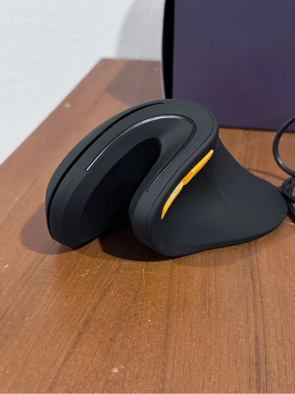 ProtoArc Ergonomic Vertical Mouse in Black with Orange Accent